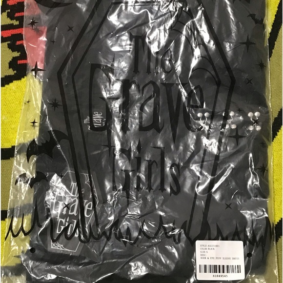 ✨🆕BNWT!!Dolls Kill x Grave Girls Hook & Eye Puff Sleeve Dress!Sz Sm!!BRAND NEW! - Picture 9 of 9